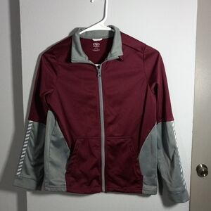 Athletic Work Burgundy and Gray Boys Jacket Size L 10-12